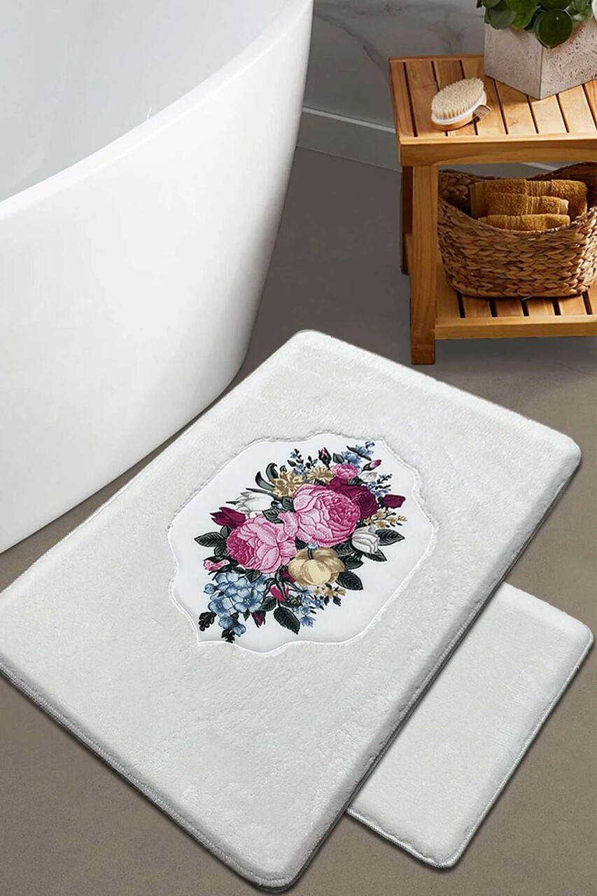 Set covorase de baie, L'essentiel Maison, Bella Rose, Ecru - imagine 3